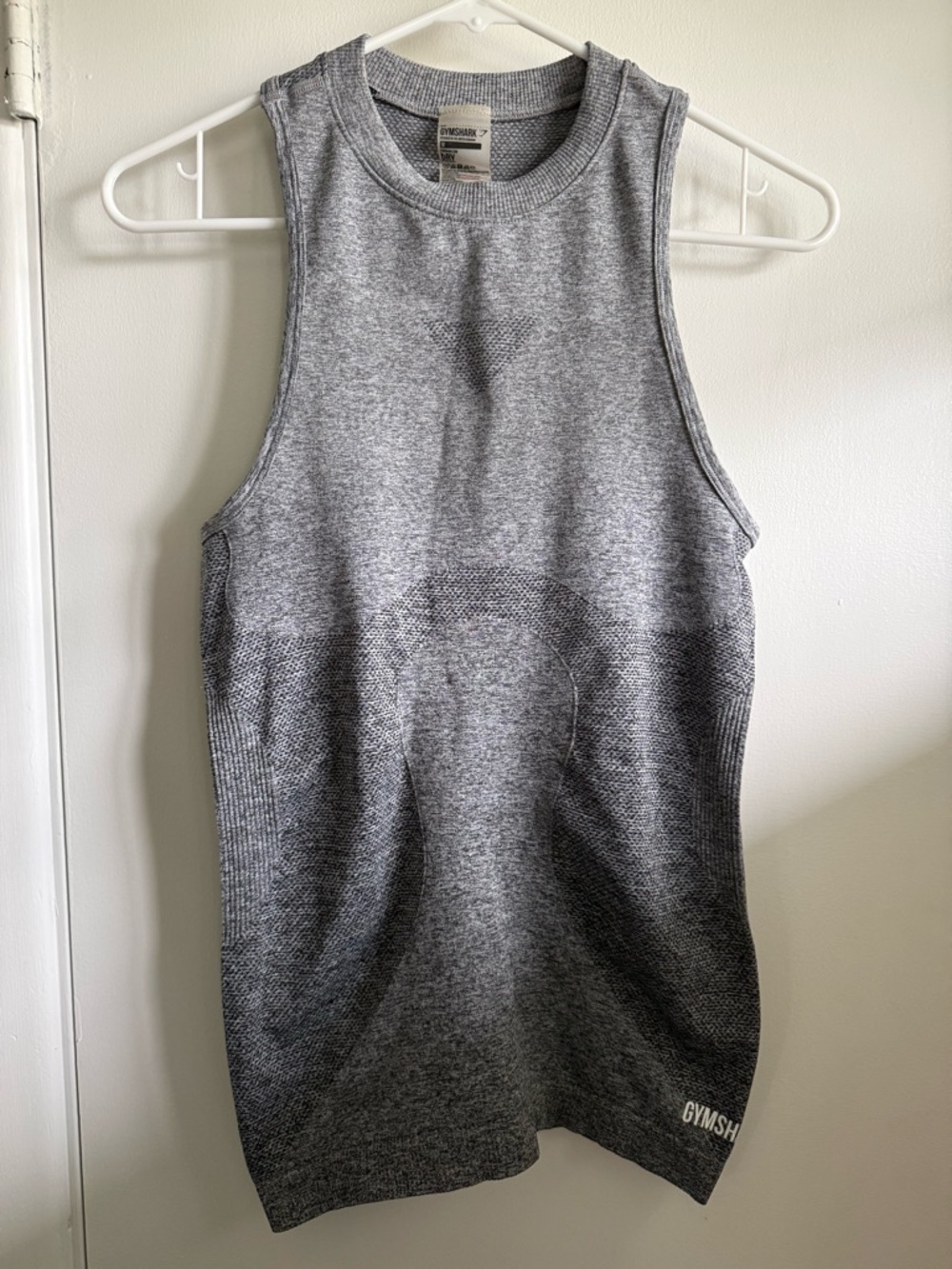 Gymshark Heathered Gray Seamless Compression Tank, Size Medium